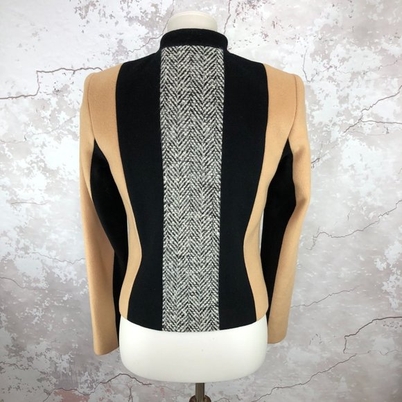 Laveer Colorblock Herringbone Wool Blend Jacket Size 2 - Picture 7 of 13